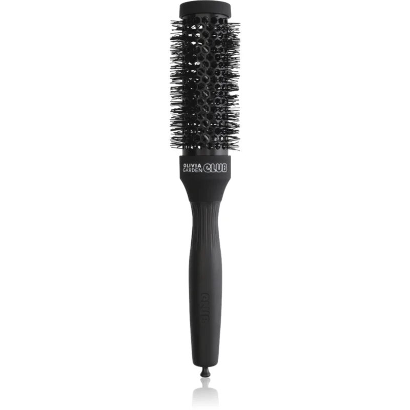Olivia Garden Club The Glow Blowout Ceramic Round Brush Black perie rotundă pentru păr S 1 buc