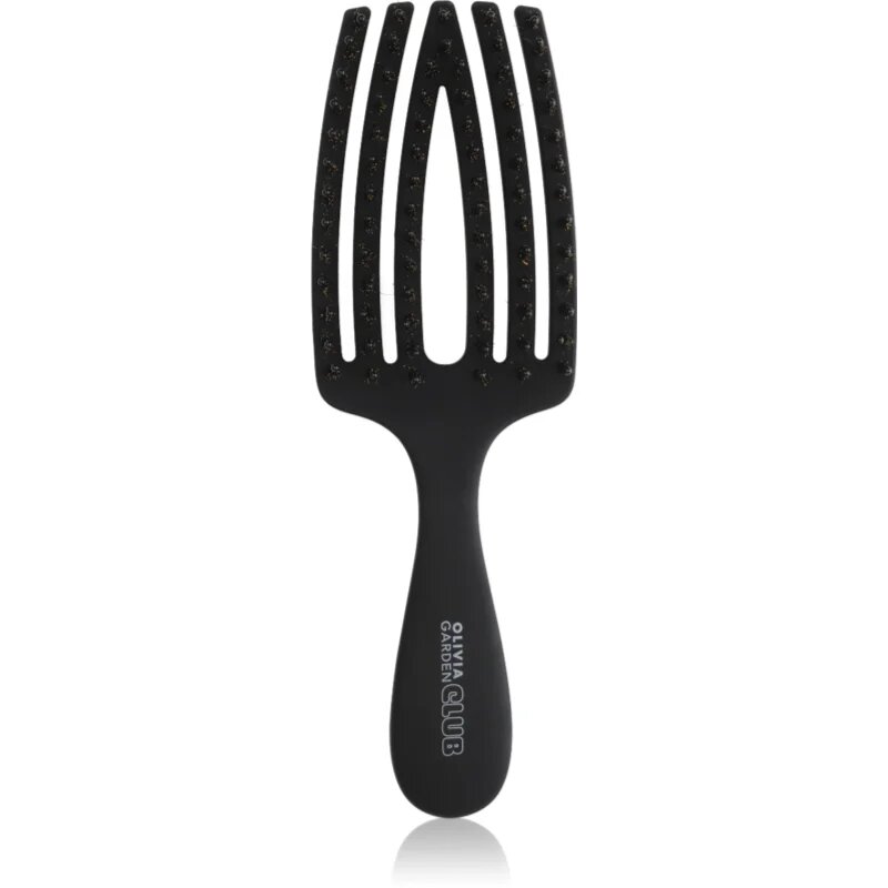 Olivia Garden Club The Nomad Detangling&Shine Fingerbrush​ perie de tip paletă pentru păr Black 1 buc