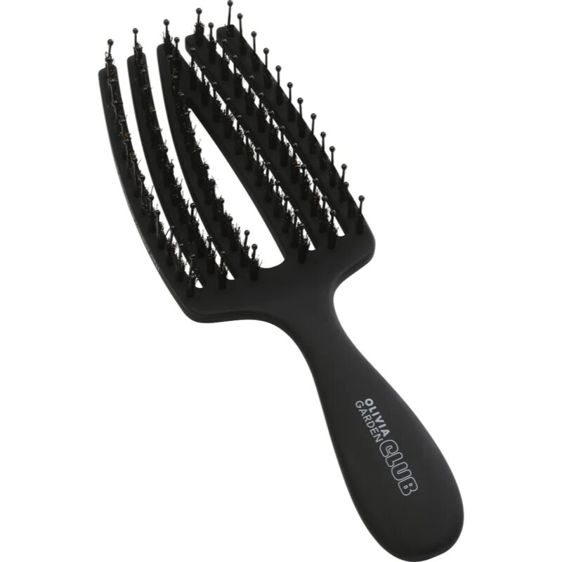 Olivia Garden Club The Nomad Detangling&Shine Fingerbrush​ perie de tip paletă pentru păr Black 1 buc