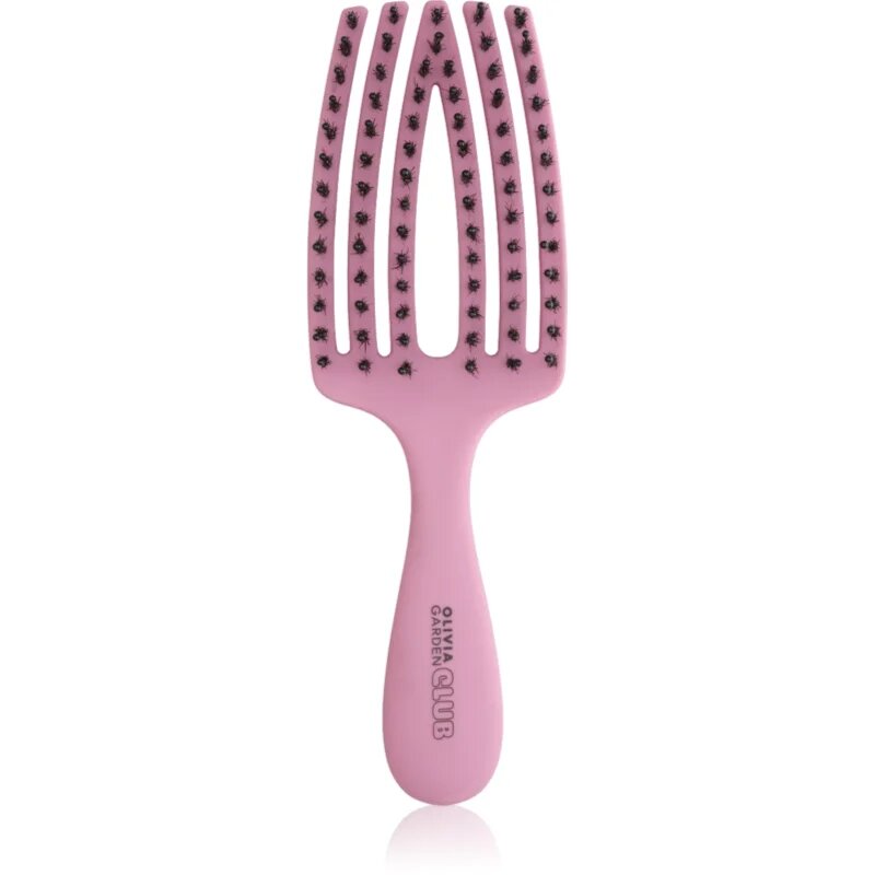 Olivia Garden Club The Nomad Detangling&Shine Fingerbrush​ perie de tip paletă pentru păr Pink 1 buc