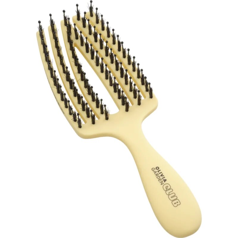 Olivia Garden Club The Nomad Detangling&Shine Fingerbrush​ perie de tip paletă pentru păr Yellow 1 buc