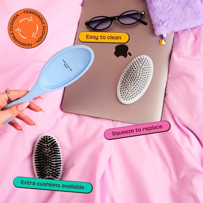 Olivia Garden Club The Reset Detangling&Shine Hairbrush perie de tip paletă cu sac Blue 1 buc