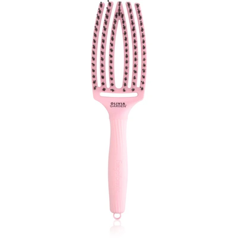 Olivia Garden Fingerbrush ThinkPink Boar & Nylon Jaipur Rose perie de par 1 buc