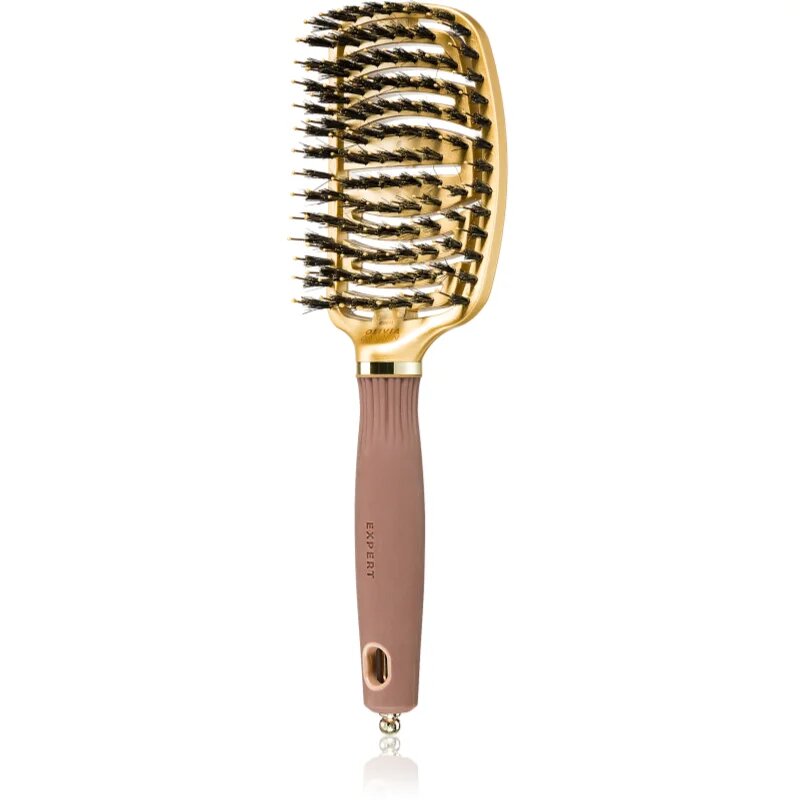 Olivia Garden NanoThermic Ceramic + Ion Flex Collection perie de par cu peri de nailon și de mistreț 1 buc