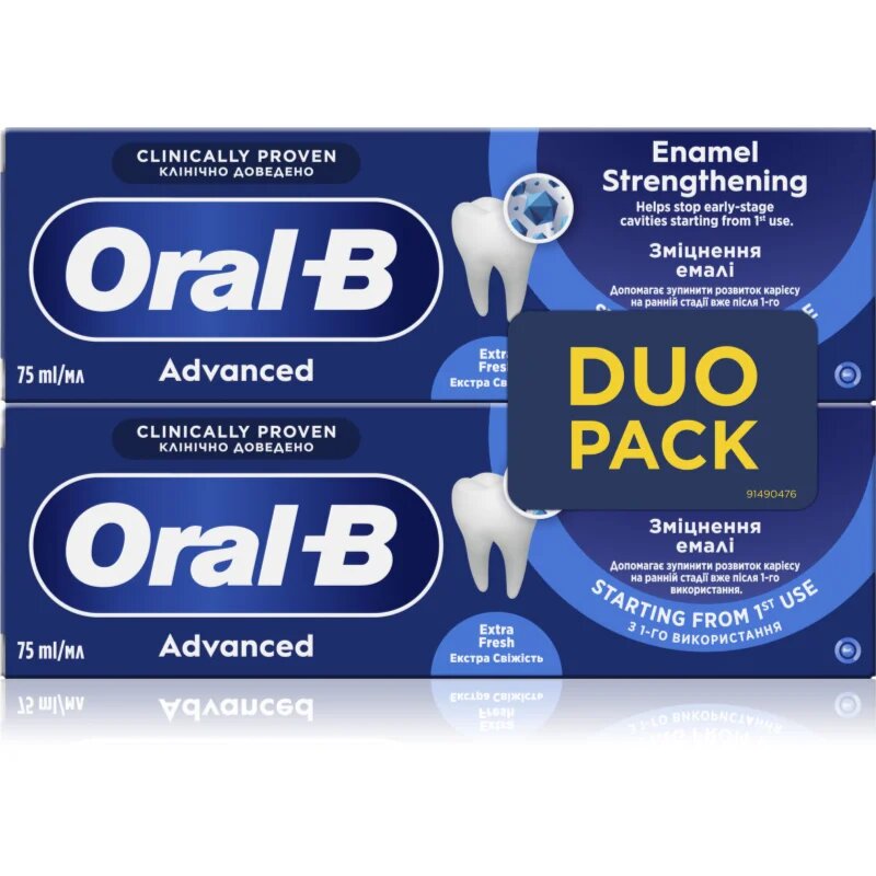 Oral-B Advanced Enamel Strengthening pastă de dinți pentru a intari smaltul dintilor Extra Fresh 2x75 ml