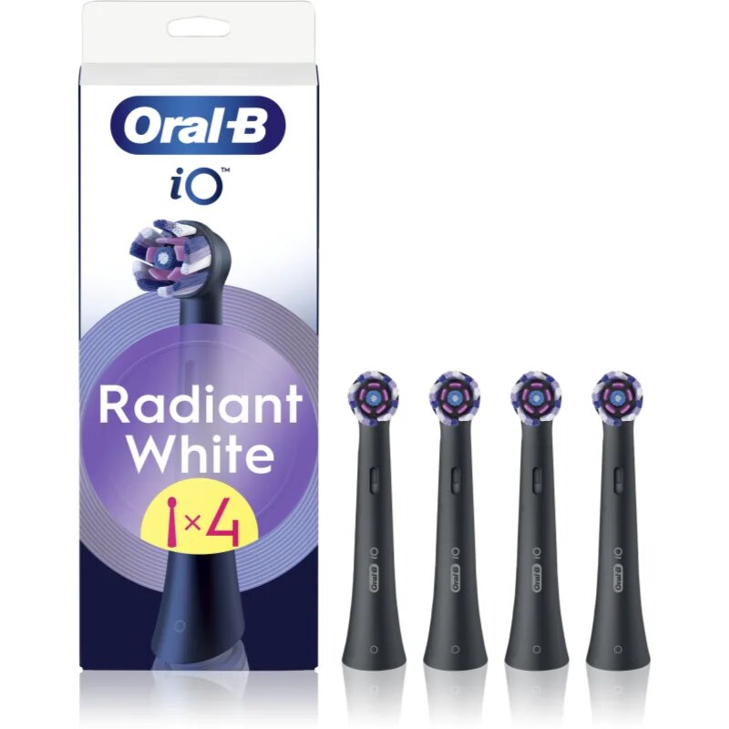 Oral-B iO Radiant White capete de schimb pentru periuta de dinti cu fibre de albire Black 4 buc