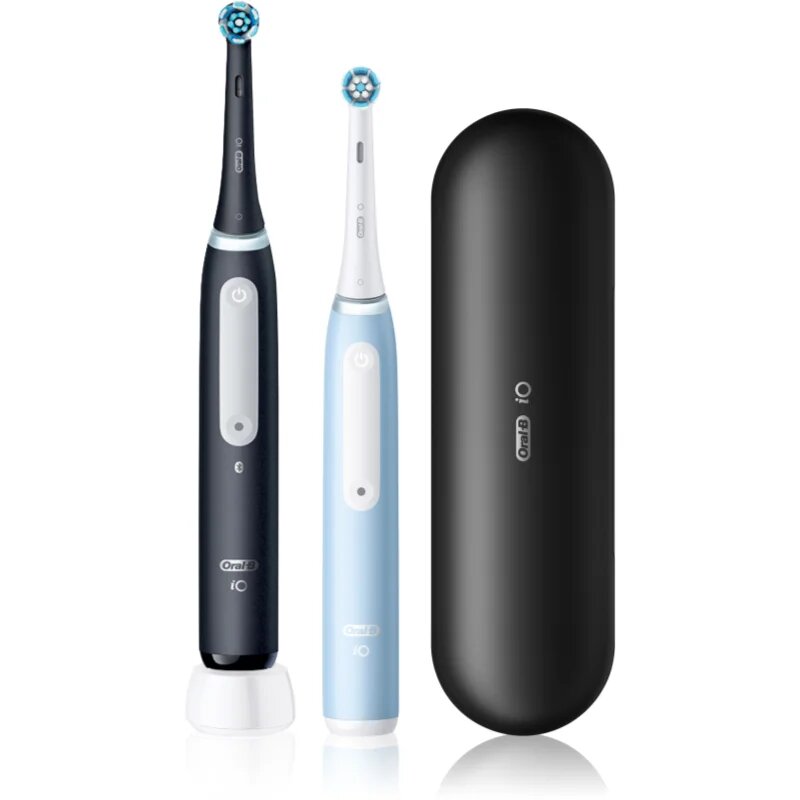 Oral-B iO3 set de periuțe de dinți și de capete de rezervă cu sac DUO Black&Blue 2 buc