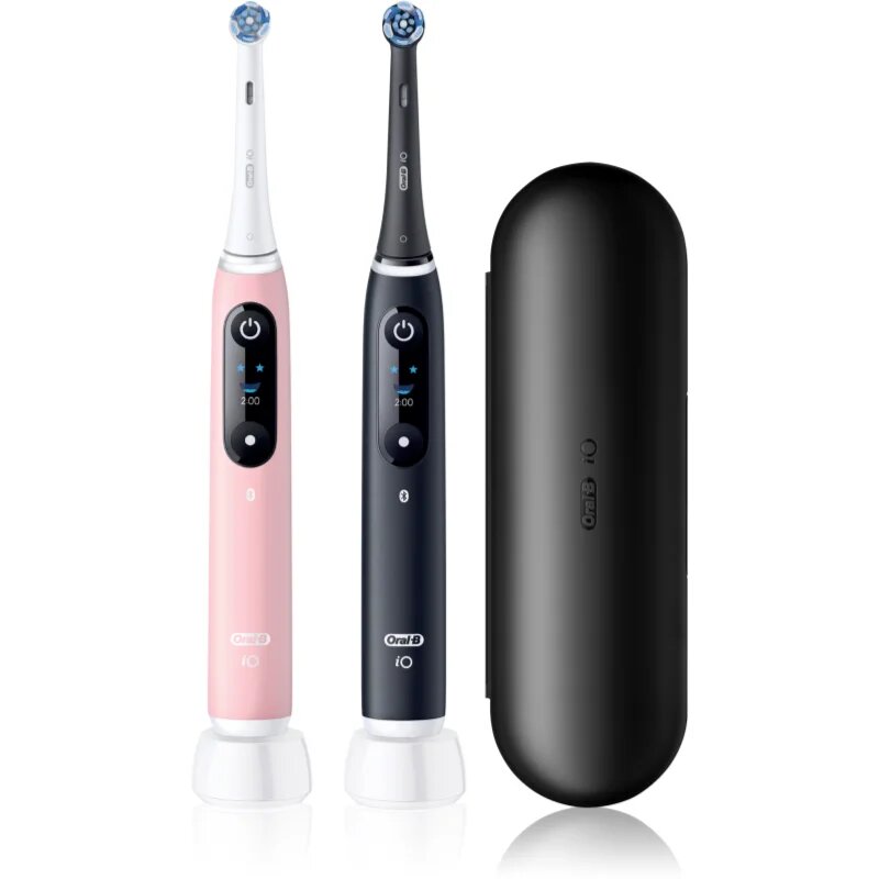 Oral-B iO6 Connected Coach set de periuțe de dinți și de capete de rezervă cu sac pachet duo 2 buc