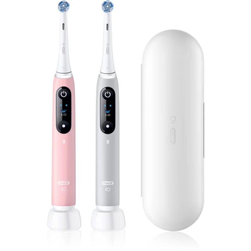 Oral-B iO6 Connected Coach set de periuțe de dinți și de capete de rezervă cu sac pachet duo 2 buc