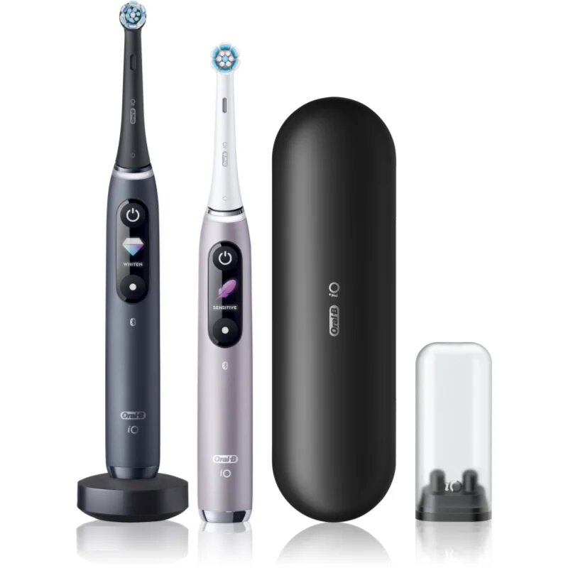 Oral-B iO9 set de 2 periuțe de dinți cu etui de încărcare DUO Black Onyx & Rose Quartz 1 buc