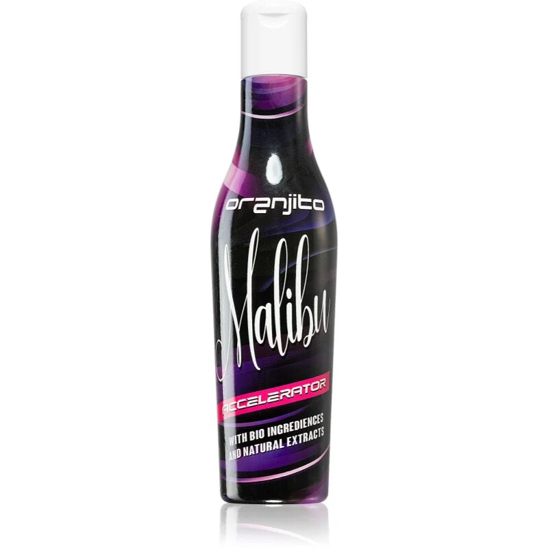 Oranjito Malibu Accelerator loțiune pentru bronzat la solar cu componente bio și accelerator de bronzare unisex cu parfum White Tea 200 ml