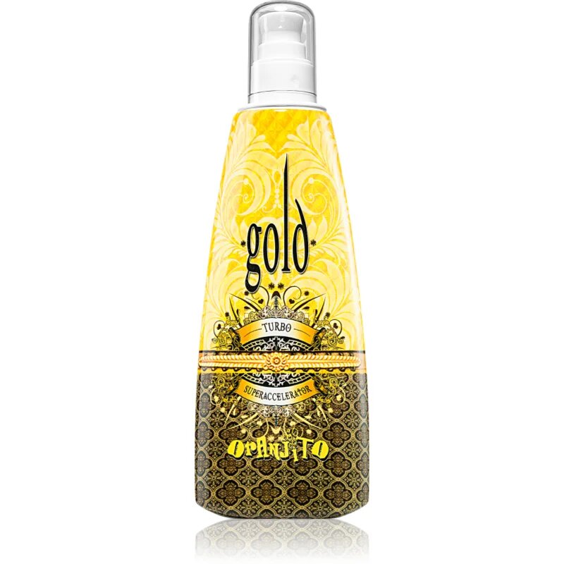 Oranjito Max. Effect Gold Turbo Lapte de bronzare la solar pentru accelerarea bronzului 250 ml