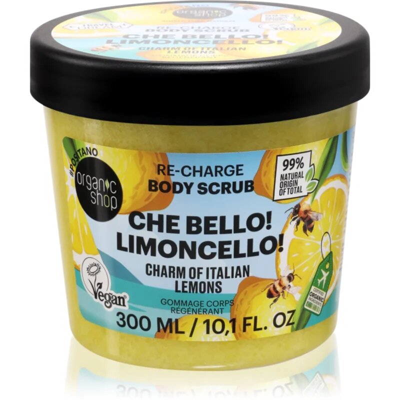 Organic Shop Body Scrub Che Bello! Limoncello! exfoliant energizant pentru corp 300 ml