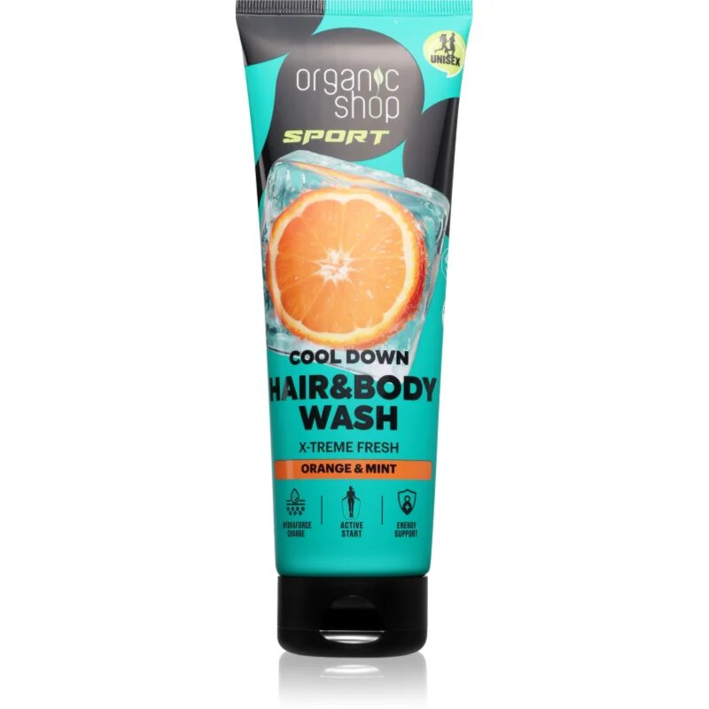 Organic Shop Sport Orange & Mint gel de dus pentru corp si par cu efect revigorant 200 ml