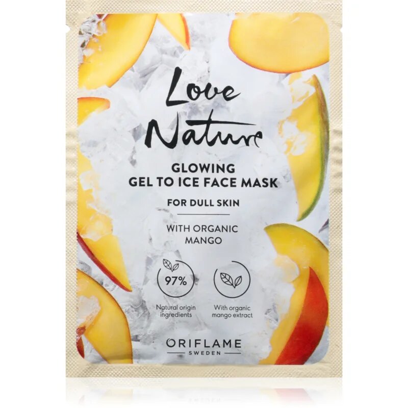 Oriflame Love Nature Gel To Ice Organic Mango masca pentru albirea tenului 10 ml