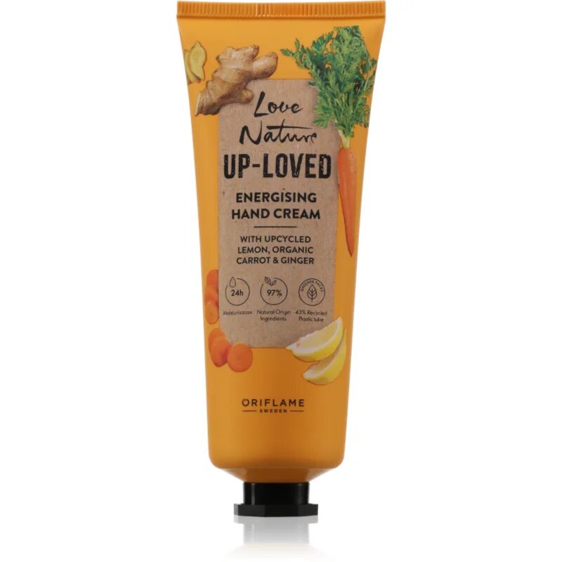 Oriflame Love Nature Up-Loved Upcycled Lemon & Organic Carrot & Ginger crema de maini hidratanta 75 ml