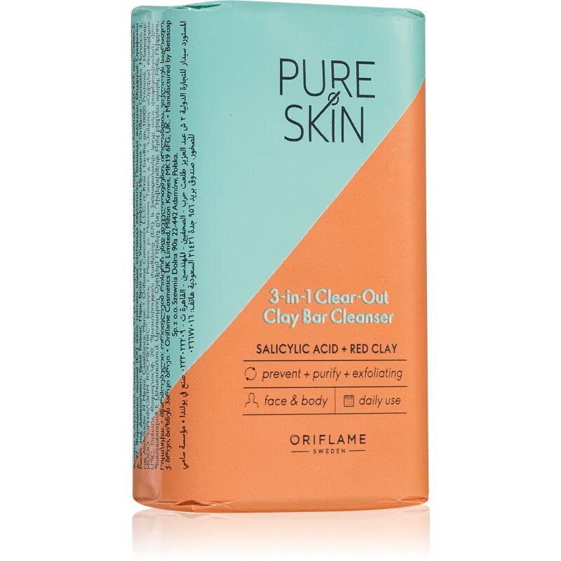 Pure Skin sapun pentru curatare cu argila pentru față și corp 75 g