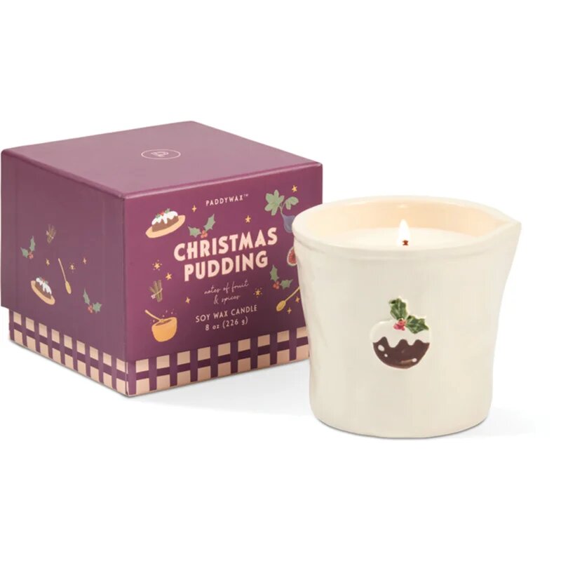 Paddywax Bistro Christmas Pudding lumânare parfumată din ceramică 226 g