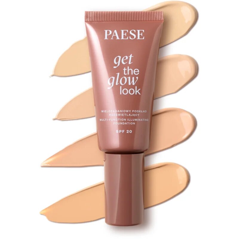 Paese Get The Glow Look Illuminating Foundation Machiaj usor cu efect de luminozitate SPF 20 culoare 2N Sand Beige 30 ml