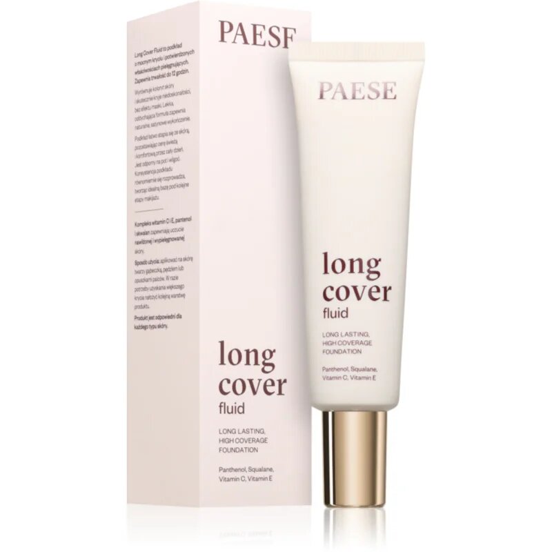 Paese Long Cover Fluid Tube Foundation fond de ten cu acoperire ridicată culoare 05 ivory 30 ml