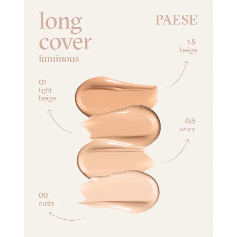 Paese Long Cover Luminous Foundation make-up pentru luminozitate culoare 1.5 beige 30 ml