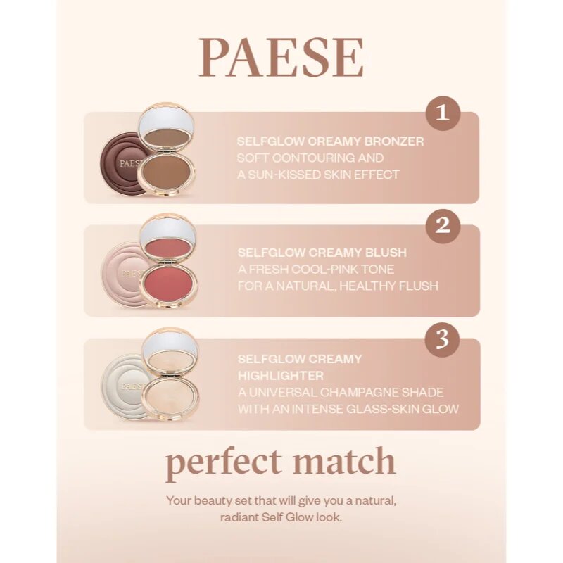 Paese Self Glow Bronzer crema Bronzantã culoare 01 velvet tan 8 g