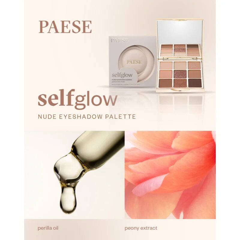 Paese Self Glow Eyeshadow Palette paletă cu farduri de ochi culoare Nude 12.5 g