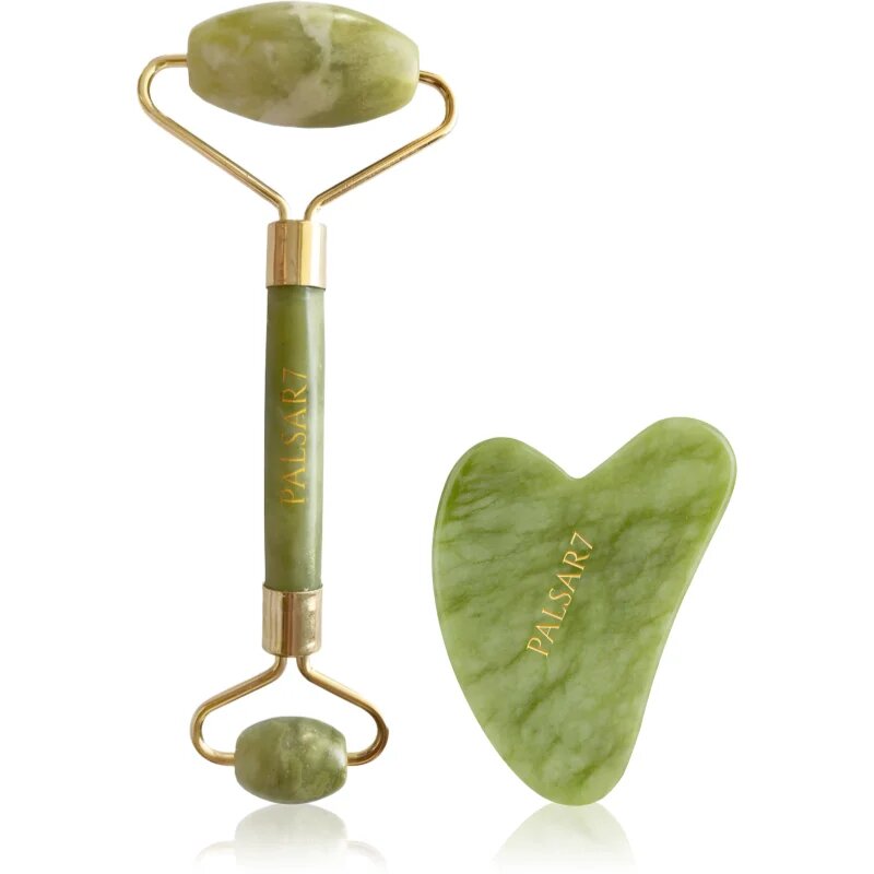 PALSAR7 Massage Roller and Guasha Green Xiuyan Jade rulou de masaj facial și accesoriu de masaj
