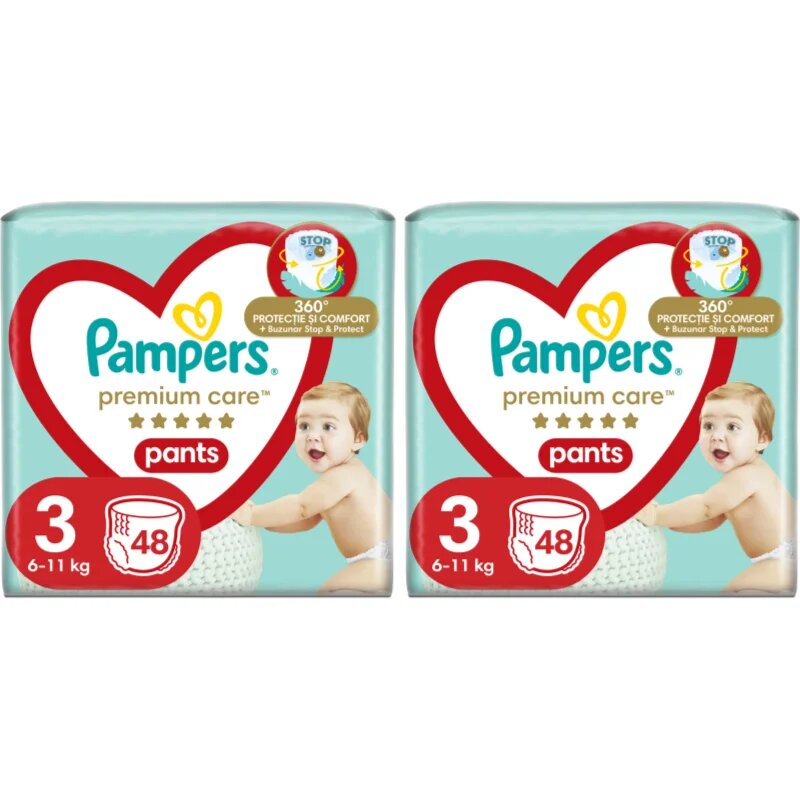 Pampers Premium Care Pants Size 3 set pentru bebeluși și copii mici