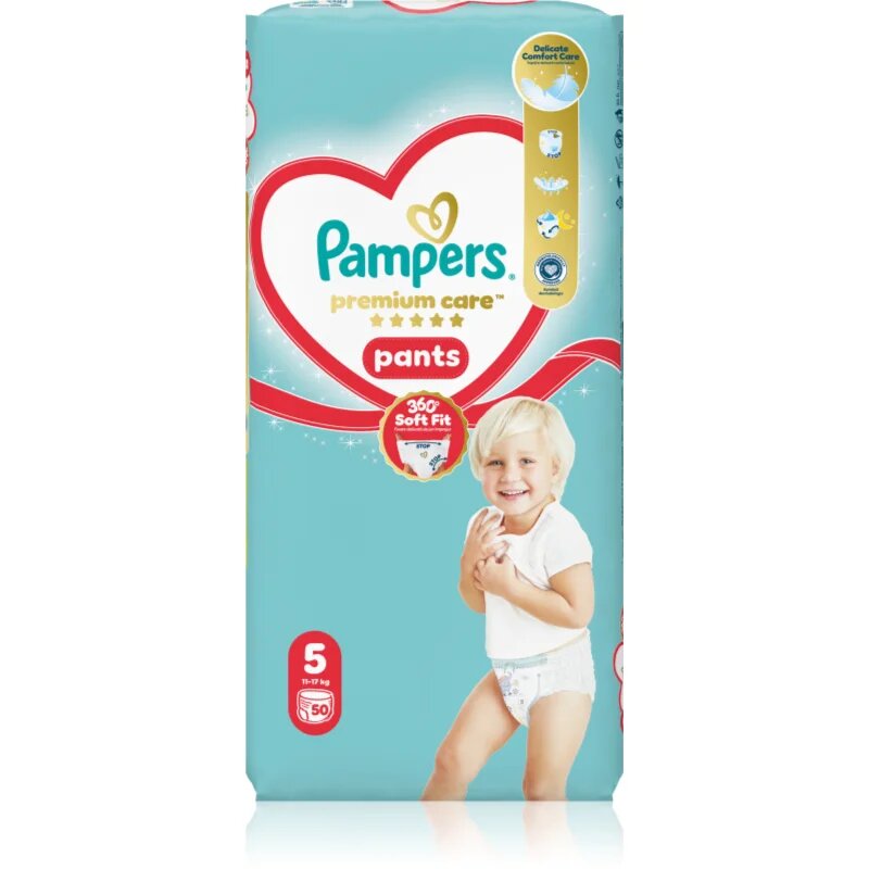 Pampers Premium Care Pants Size 5 scutece de unică folosință tip chiloțel 11-17 kg 50 buc