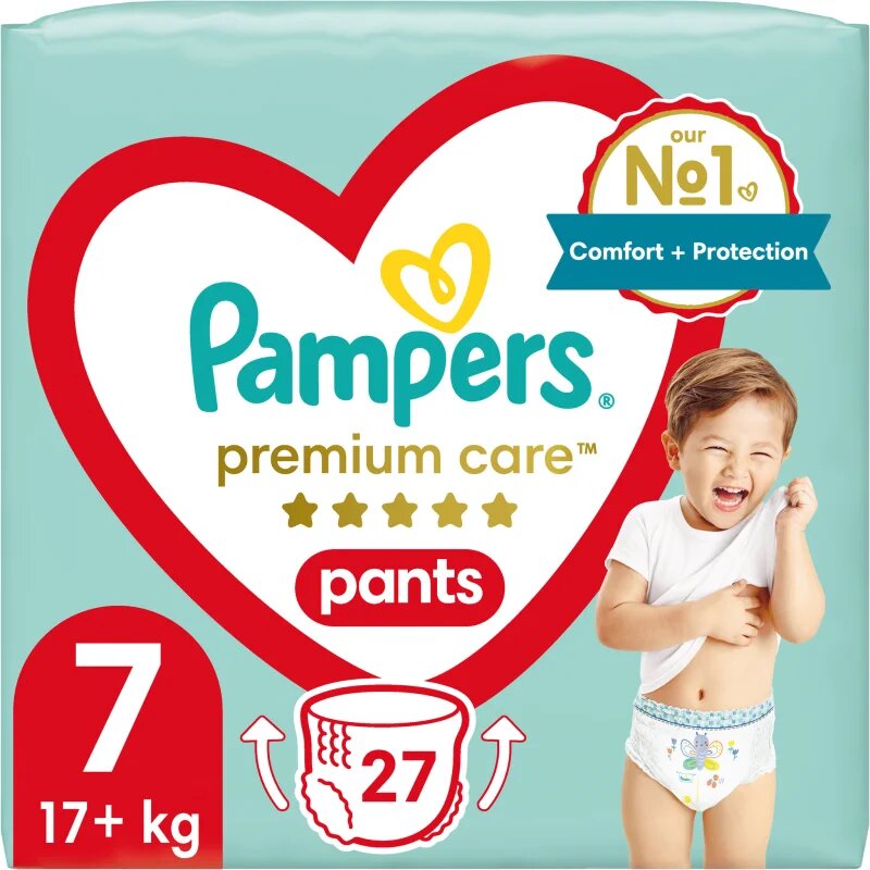 Pampers Premium Care Pants Size 7 scutece de unică folosință tip chiloțel 15+ kg 27 buc