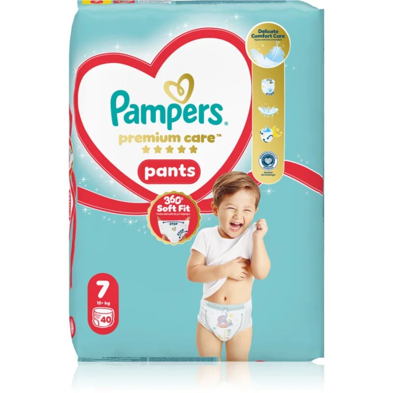Pampers Premium Care Pants Size 7 scutece de unică folosință tip chiloțel 15+ kg 40 buc