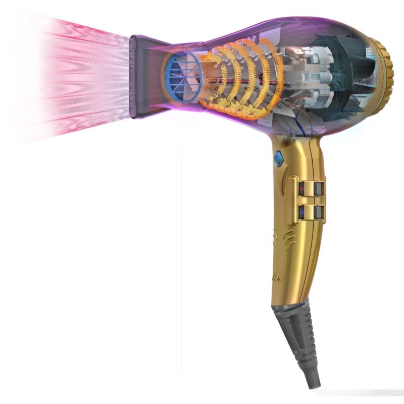 Parlux Alyon + Magic Sense uscător de păr profesional cu ionizator + difuzor Gold 1 buc
