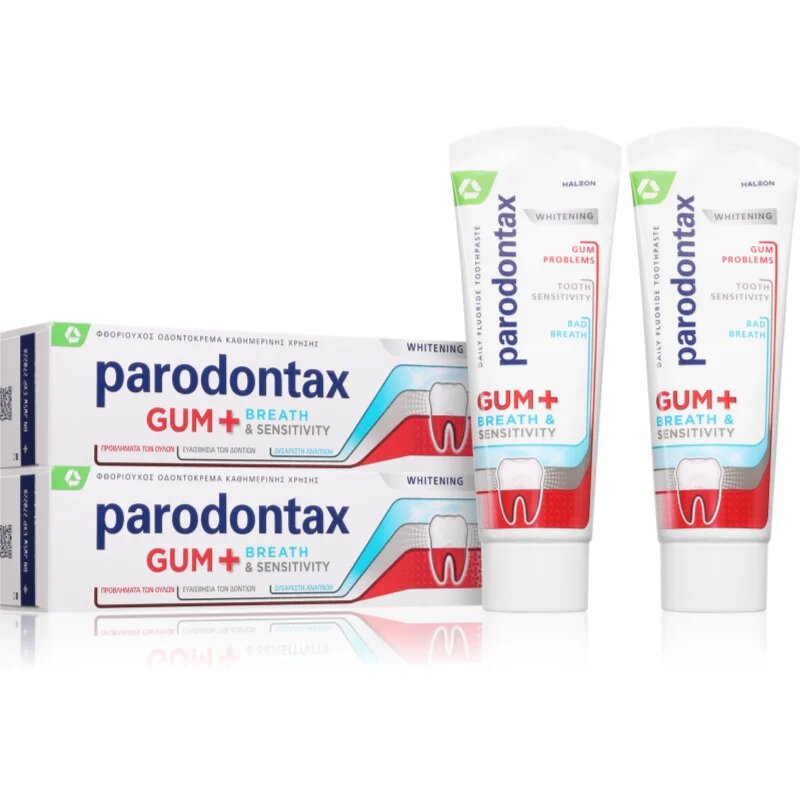 Parodontax Gum And Sens Whitening pasta de dinti cu efect innalbitor pentru dinti 2x75 ml