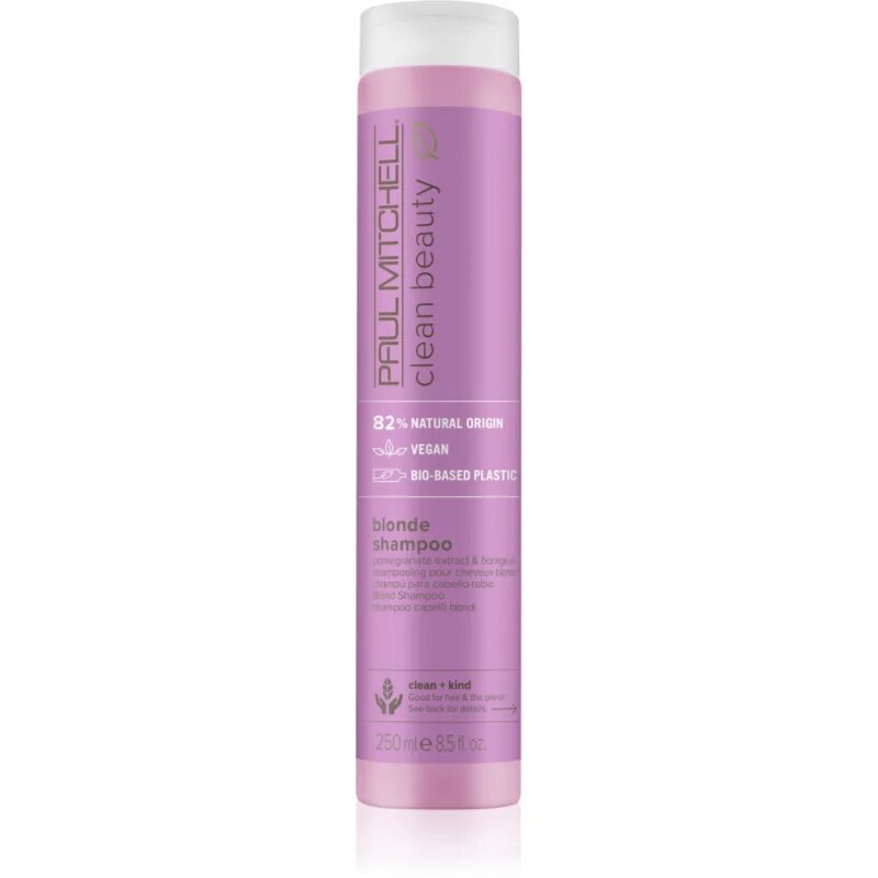 Paul Mitchell Clean Beauty Blonde Shampoo sampon violet pentru păr în nuanțe reci de blond decolorat sau șuvițat 250 ml