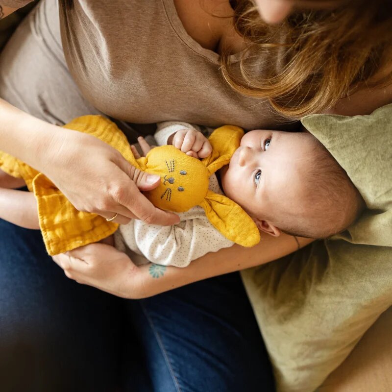 Petite&Mars Hugo Bamboo Comforter jucărie de adormit Intense Ochre 1 buc