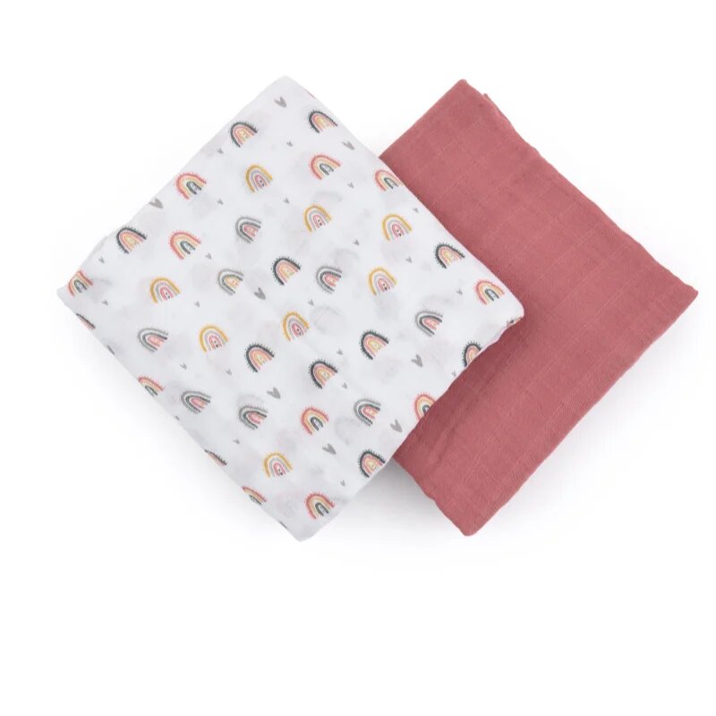 Petite&Mars Misty scutece textile Rose Rainbows 120 x 120 cm 2 buc