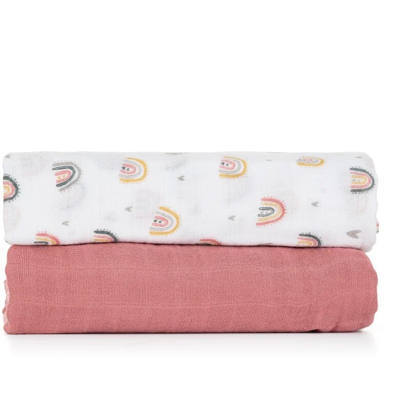 Petite&Mars Misty scutece textile Rose Rainbows 120 x 120 cm 2 buc