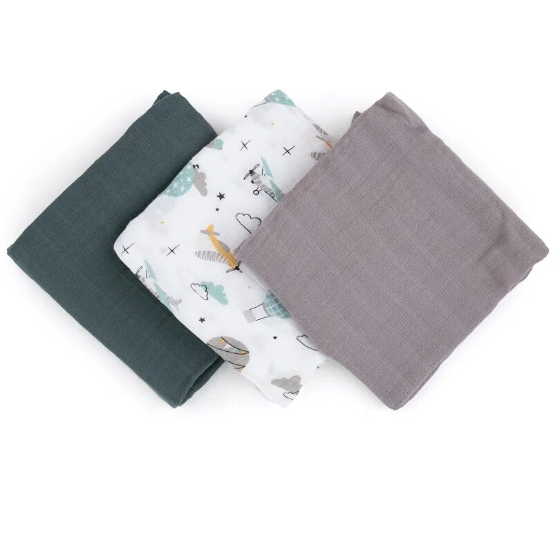 Petite&Mars Moussy scutece textile Grey Planes 68 x 68 cm 3 buc