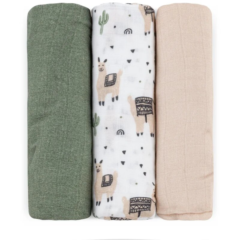 Petite&Mars Moussy scutece textile Llama Vibes 68 x 68 cm 3 buc