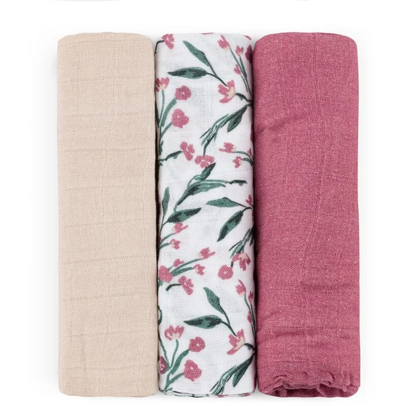 Petite&Mars Moussy scutece textile Pink Meadow 68 x 68 cm 3 buc