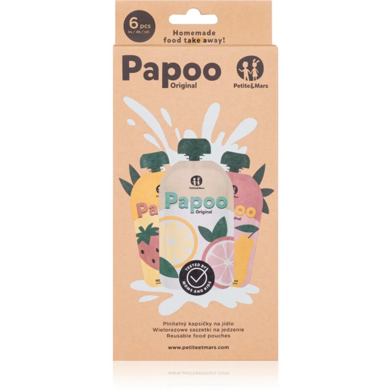 Petite&Mars Papoo săculeț pentru mâncare 6x150 ml