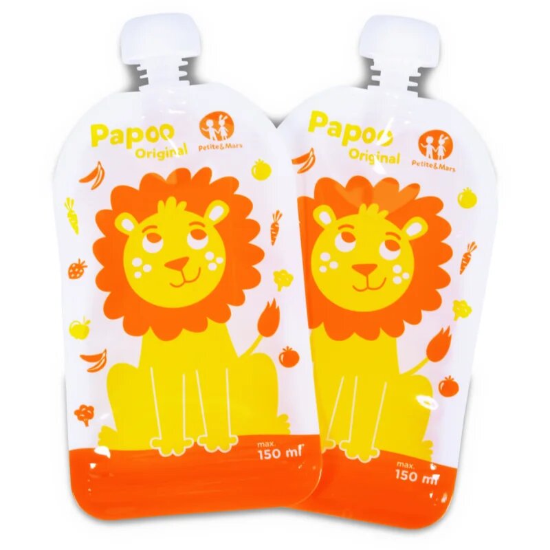 Petite&Mars Papoo săculeț pentru mâncare Lion 6x150 ml