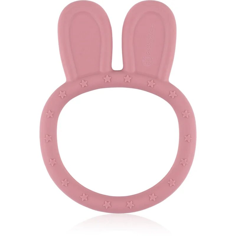 Petite&Mars Silicone teether Bunny 0m+ jucărie pentru dentiție Dusty Rose 1 buc