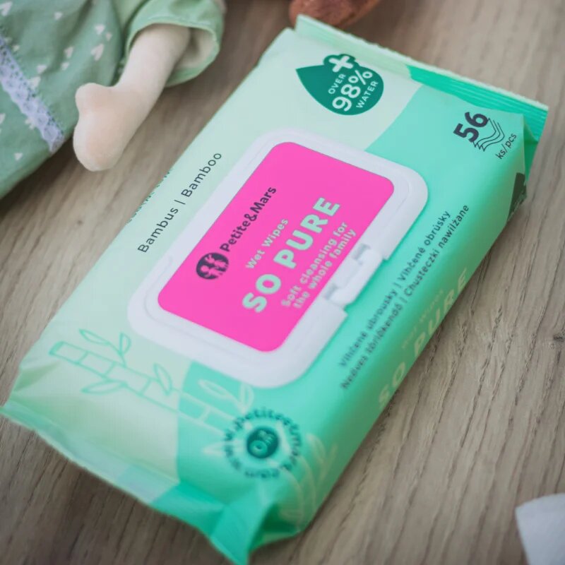 Petite&Mars So Pure șervețele umede pentru copii 56 buc