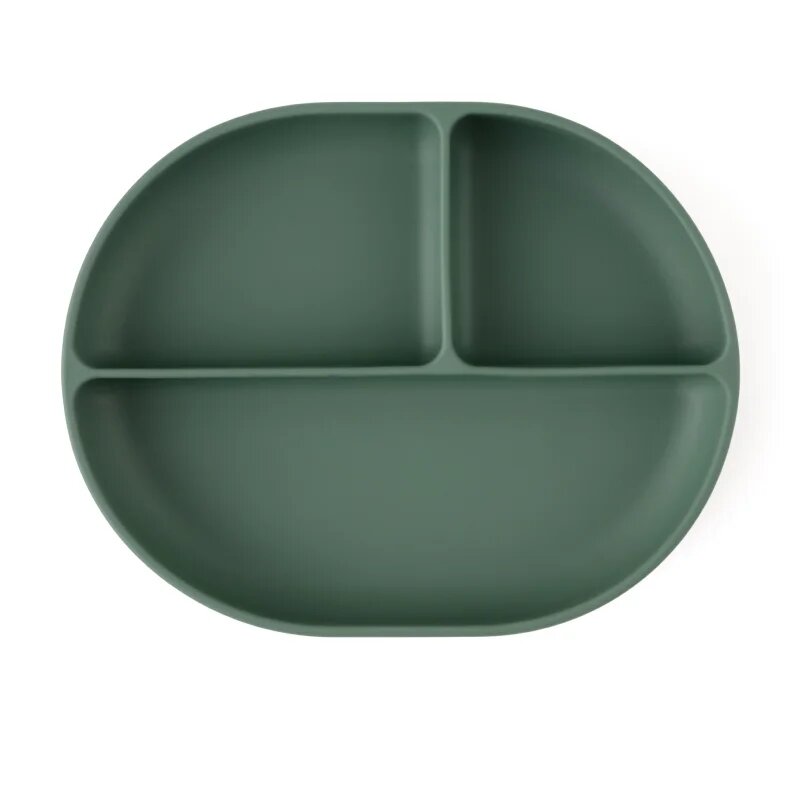 Petite&Mars Take&Match 6m+ farfurie compartimentată cu ventuză Misty Green 1 buc