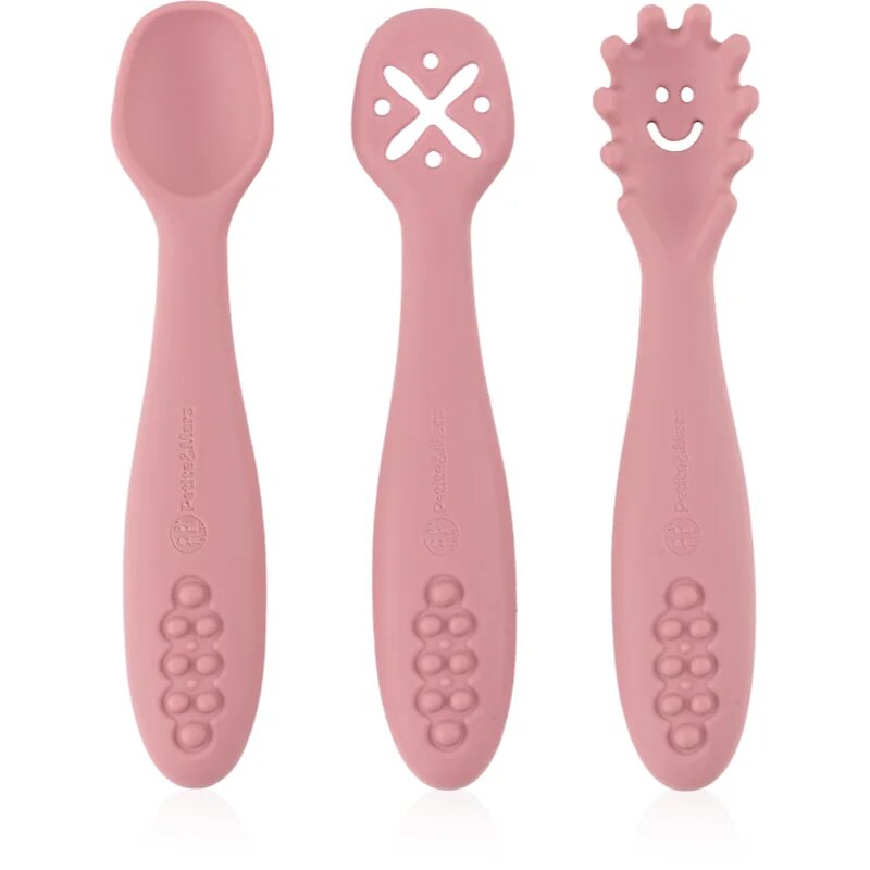 Petite&Mars Take&Match 6m+ linguriță pentru copii Dusty Rose 3 buc
