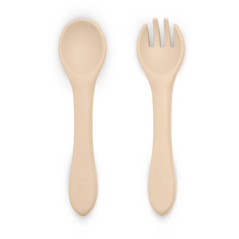 Petite&Mars Take&Match Silicone Cutlery tacâmuri Desert Sand 6 m+ 2 buc