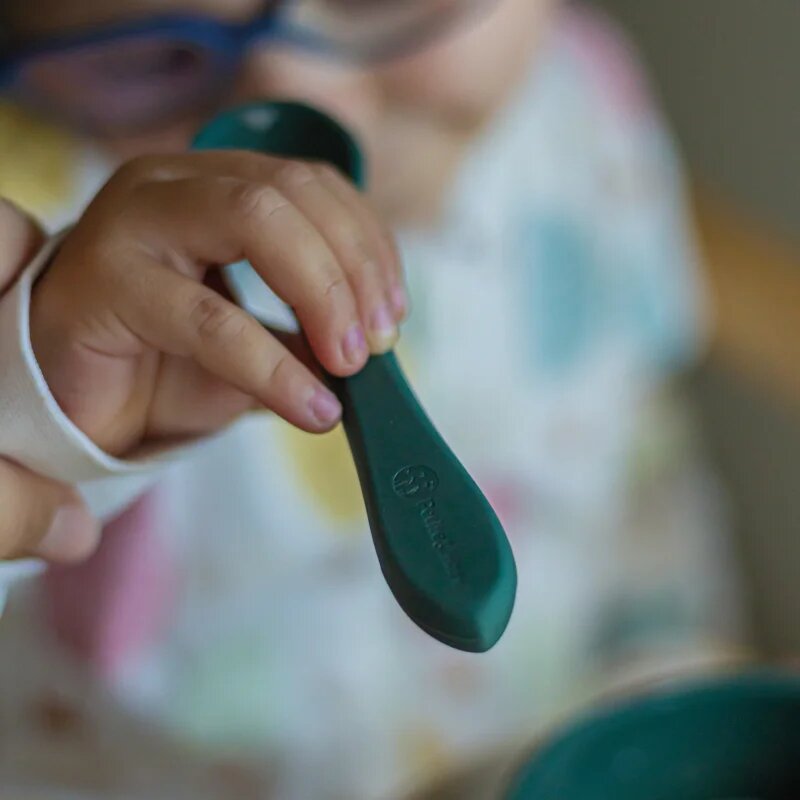 Petite&Mars Take&Match Silicone Cutlery tacâmuri Misty Green 6 m+ 2 buc