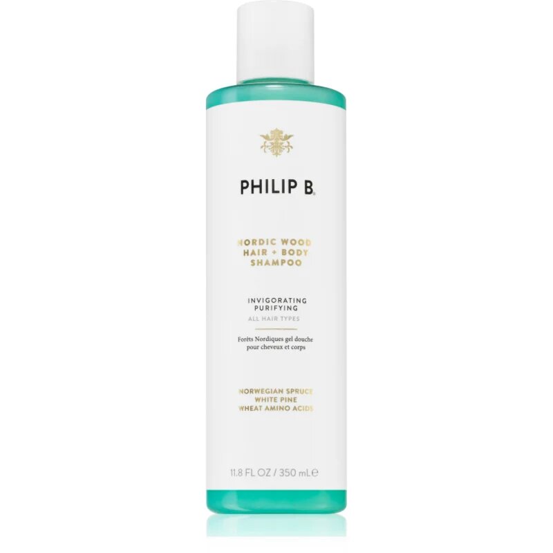 Philip B. White Label Nordic Wood sampon pentru curatare pentru corp si par 350 ml